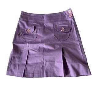 Vintage 90s Purple pastel Pleated A-Line Mini Skirt